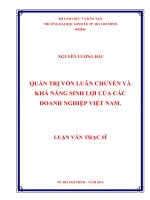 Quản trị vốn luân chuyển và khả năng sinh lợi của các doanh nghiệp việt nam