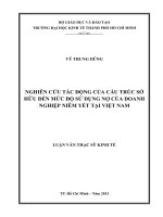 Luận văn Thạc sĩ Nghiên cứu tác động của cấu trúc sở hữu đến mức độ sử dụng nợ của doanh nghiệp niêm yết tại Việt Nam