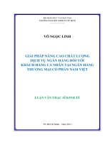 Luận văn thạc sĩ Giải pháp nâng cao chất lượng dịch vụ khách hàng cá nhân tại ngân hàng TMCP Nam Việt