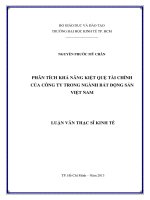PHÂN TÍCH KHẢ NĂNG KIỆT QUỆ TÀI CHÍNH CỦA CÔNG TY TRONG NGÀNH BẤT ĐỘNG SẢN VIỆT NAM.PDF