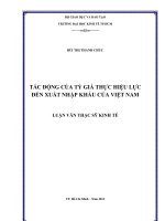TÁC ĐỘNG CỦA TỶ GIÁ THỰC HIỆU LỰC ĐẾN XUẤT NHẬP KHẨU CỦA VIỆT NAM.PDF