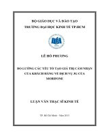 Luận văn thạc sĩ Đo lường các yếu tố tạo giá trị cảm nhận của khách hàng về dịch vụ 3G của Mobifone