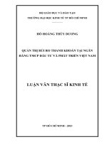 Luận văn thạc sĩ Quản trị thanh khoản tại ngân hàng thương mại cổ phần đầu tư và phát triển Việt Nam