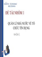 QUẢN LÍ NHÀ NƯỚC VỀ TỔ CHỨC TÍN DỤNG