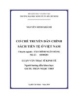 Cơ chế truyền dẫn chính sách tiền tệ ở việt nam