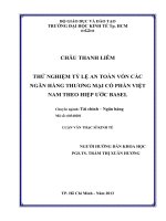 Luận văn thạc sĩ Thử nghiệm tỷ lệ an toàn vốn các Ngân hàng thương mại cổ phần Việt Nam theo hiệp ước BASEL