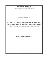  Tác động của sở hữu tập trung lên hiệu quả hoạt động tại các công ty phi tài chính niêm yết trên sàn chứng khoán TPHCM giai đoạn 2008 - 2012