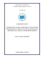 Luận văn thạc sĩ Giải pháp nâng cao chất lượng dịch vụ ngân hàng đối với khách hàng cá nhân tại ngân hàng TMCP Đông Nam Á - Khu vực TPHCM
