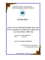 Nâng cao giá trị thương hiệu trà xanh Oo của tập đoàn Tân hiệp Phát thông qua các hoạt động chiêu thị