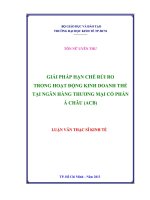 Giải pháp hạn chế rủi ro trong hoạt động kinh doanh thẻ tại Ngân hàng TMCP
