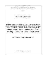 HOÀN THIỆN BÁO CÁO LƯU CHUYỂN TIỀN TỆ HỢP NHẤT TẠI CÁC CÔNG TY HOẠT ĐỘNG THEO MÔ HÌNH CÔNG TY MẸ - CÔNG TY CON - VIỆT NAM LUẬN VĂN THẠC SĨ.PDF