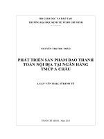 Luận văn Thạc sĩ Phát triển sản phẩm bao thanh toán nội địa tại ngân hàng TMCP Á Châu