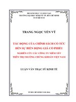 TÁC ĐỘNG CỦA CHÍNH SÁCH CỔ TỨC ĐẾN SỰ BIẾN ĐỘNG GÍA CỔ PHIẾU NGHIÊN CỨU CÁC CÔNG TY NIÊM YẾT TRÊN THỊ TRƯỜNG CHỨNG KHOÁN VIỆT NAM.PDF