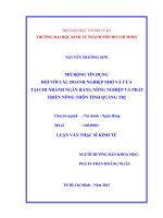 MỞ RỘNG TÍN DỤNG ĐỐI VỚI CÁC DOANH NGHIỆP NHỎ VÀ VỪA TẠI CHI NHÁNH NGÂN HÀNG NÔNG NGHIỆP VÀ PHÁT TRIỂN NÔNG THÔN TỈNH QUẢNG TRỊ.PDF