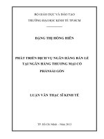 Luận văn thạc sĩ Phát triển dịch vụ Ngân hàng bán lẻ tại Ngân hàng thương mại cổ phần Sài Gòn