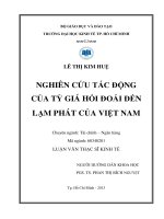 Nghiên cứu tác động của tỷ giá hối đoái đến lạm phát của Việt Nam