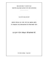 PHÂN TÍCH CÁC YẾU TỐ TÁC ĐỘNG ĐẾN TỶ TRỌNG NGÀNH KINH TẾ TỈNH PHÚ YÊN  LUẬN VĂN THẠC SĨ.PDF