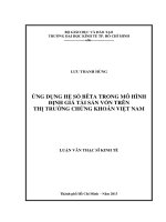 Luận văn thạc sĩ Ứng dụng hệ số Bêta trong mô hình định giá tài sản vốn trên thị trường chứng khoán Việt Nam
