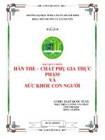 Hàn the   chất phụ gia thực phẩm và sức khỏe con người