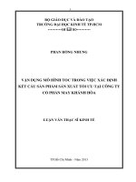 Luận văn thạc sĩ Vận dụng mô hình TOC trong việc xác định kết cấu sản phẩm sản xuất tối ưu tại công ty cổ phần may Khánh Hòa