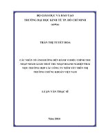 Luận văn Thạc sĩ  Các nhân tố ảnh hưởng đến hành vi điều chỉnh thu nhập nhằm giảm thuế thu nhập doanh nghiệp phải nộp Trương hợp các công ty niêm yết trên TTCK Việt Nam