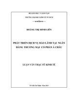 Luận văn thạc sĩ Phát triển dịch vụ bảo lãnh tại ngân hàng TMCP Á Châu