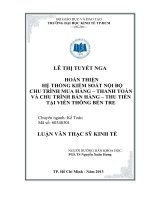 HOÀN THIỆN HỆ THỐNG KIỂM SOÁT NỘI BỘ CHU TRÌNH MUA HÀNG - THANH TOÁN VÀ CHU TRÌNH MUA HÀNG - THU TIỀN TẠI VIỄN THÔNG BẾN TRE.PDF