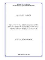 Luận văn thạc sĩ Mọt số yếu tố của thương hiệu ảnh hưởng đến lòng trung thành của người tiêu dùng trường hợp máy tính bảng tại Việt Nam