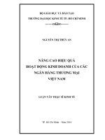 Luận văn thạc sĩ Nâng cao hiệu quả hoạt động kinh doanh của các ngân hàng thương mại Việt Nam
