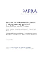 Farmland loss and livelihood outcomes A microeconometric analysis of household surveys in Vietnam