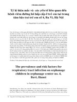 tỷ lệ hiện mắc và các yếu tố liên quan đến bệnh viêm đường hô hấp tại Hà Nội