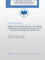 NGHIÊN CỨU TÍNH HIỆU QUẢ CỦA THỊ TRƯỜNG CHỨNG KHOÁN VIỆT NAM THÔNG QUA TỶ SUẤT SINH LỢI BẬT THƯỜNG TỪ CÁC ĐỢT IPO.PDF
