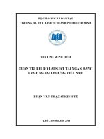 Quản trị rủi ro lãi suất tại ngân hàng TMCP ngoại thương việt nam
