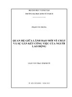 Luận văn thạc sĩ Quan hệ giữa lãnh đạo mới về chất và sự gắn kết công việc của người lao động
