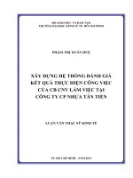 XÂY DỰNG HỆ THỐNG ĐÁNH GIÁ KẾT QUẢ THỰC HIỆN CÔNG VIỆC CỦA CÁN BỘ CÔNG NHÂN VIÊN  LÀM VIỆC TẠI CÔNG TY CP NHỰA TÂN TIẾN.PDF