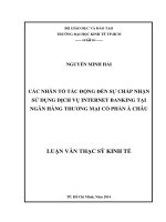 Luận văn thạc sĩ Các nhân tố tác động đến sự chấp nhận sử dụng dịch vụ internet banking tại ngân hàng TMCP Á Châu