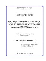 Luận văn thạc sĩ Sự hài lòng của người dân về bồi thường giải phóng mặt bằng dự án đầu tư xây dựng đô thị mới Phước Kiển - Nhơn Đức giai đoạn 1 trên địa bàn huyện Nhà Bè TPHCM