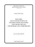 Luận văn thạc sĩ  Hoàn thiện quản lý rủi ro tín dụng tại ngân hàng TMCP công thương Việt Nam - Chi nhánh khu công nghiệp Biên Hòa