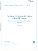 Title Export Liberalization, Job Creation and the Skill Premium