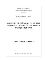 Luận văn thạc sĩ  Mối quan hệ giữa đầu tư và tình trạng tài chính của các doanh nghiệp Việt Nam