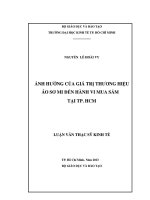 ẢNH HƯỞNG CỦA GIÁ TRỊ THƯƠNG HIỆU ÁO SƠ MI ĐẾN HÀNH VI MUA SẮM TẠI TP.HCM