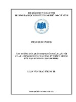 Ảnh hưởng của quản trị nguồn nhân lực tới chất lượng dịch vụ của công ty TNHH Sunwah Commodities