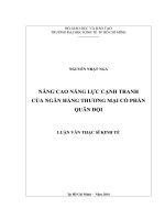 Luận văn Thạc sĩ Nâng cao năng lực cạnh tranh của ngân hàng TMCP quân đội