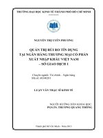 Luận văn thạc sĩ Quản trị rủi ro tín dụng đối với khách hàng doanh nghiệp tại ngân hàng TMCP đầu tư và phát triển Việt Nam