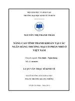 Luận văn thạc sĩ Nâng cao tính thanh khoản tại các Ngân hàng thương cổ phần nhỏ ở Việt Nam