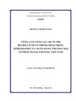 Luận văn thạc sĩ Nâng cao năng lực quản trị rủi ro lãi suất trong hoạt động kinh doanh của Ngân hàng thương mại cổ phần ngoại thương Việt Nam
