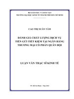 ĐÁNH GIÁ CHẤT LƯỢNG DỊCH VỤ TIỀN GỬI TIỀT KIỆM TẠI NGÂN HÀNG TMCP QUÂN ĐỘI.PDF