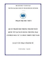 Luận văn thạc sĩ  Quản trị rủi ro thanh toán quốc tế tại Ngân hàng thương mại cổ phần đầu tư và phát triển Việt Nam
