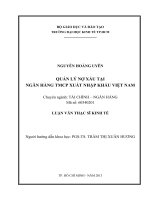 Luận văn thạc sĩ Quản lý nợ xấu tại ngân hàng TMCP xuất nhập khẩu Việt Nam
