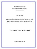 PHÂN TÍCH SUẤT SINH LỢI CỦA GIÁO DỤC Ở VIỆT NAM TIẾP CẬN THEO PHƯƠNG PHÁP CLUSTERED DATA  LUẬN VĂN THẠC SĨ.PDF